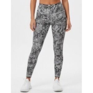 Athleta Elation Graffiti Floral Print 7/8 Tight Leggings Black White Size S